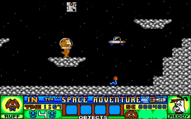 Backdrop artwork for Ruff and Reddy in the Space Adventure