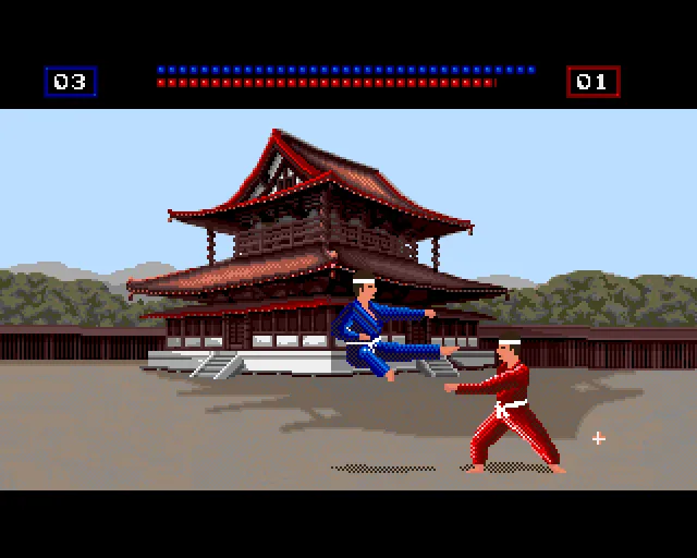 Backdrop artwork for Amiga Karate