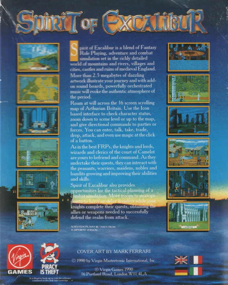 Spirit of Excalibur box back