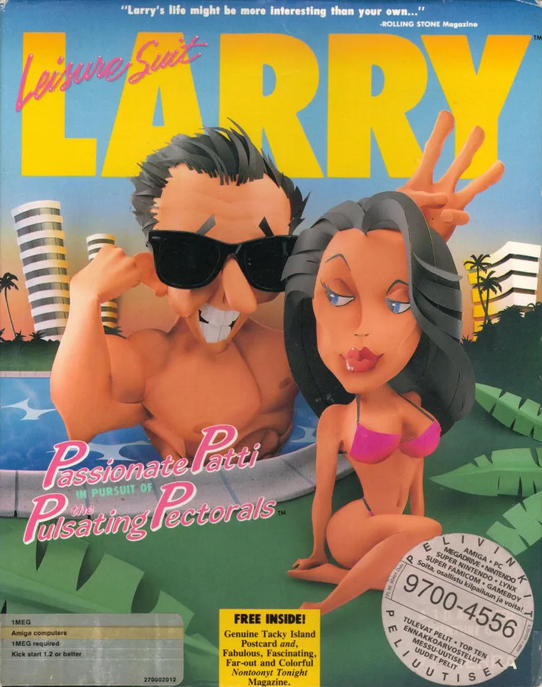 Leisure Suit Larry III: Passionate Patti in Pursuit of the Pulsating Pectorals cover art for Commodore Amiga
