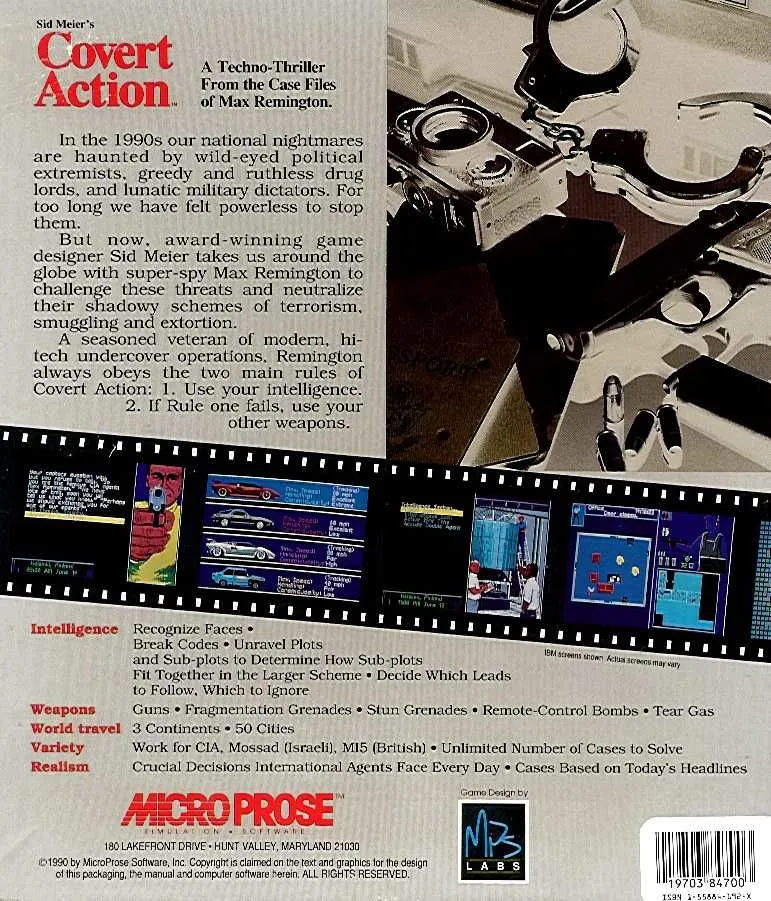 Sid Meier's Covert Action box back
