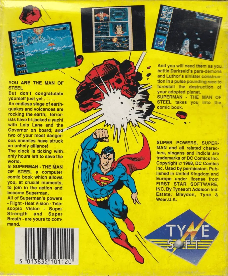 Superman: The Man of Steel box back