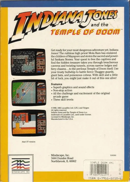 Indiana Jones and the Temple of Doom box back