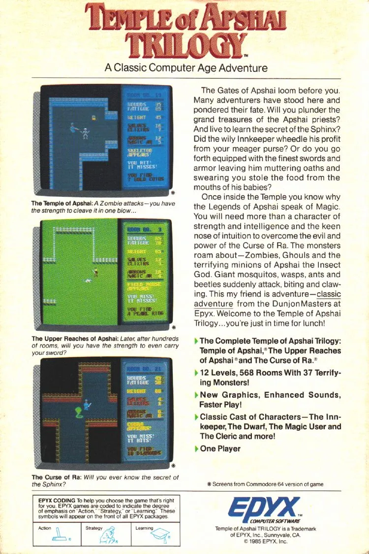 Temple of Apshai Trilogy box back
