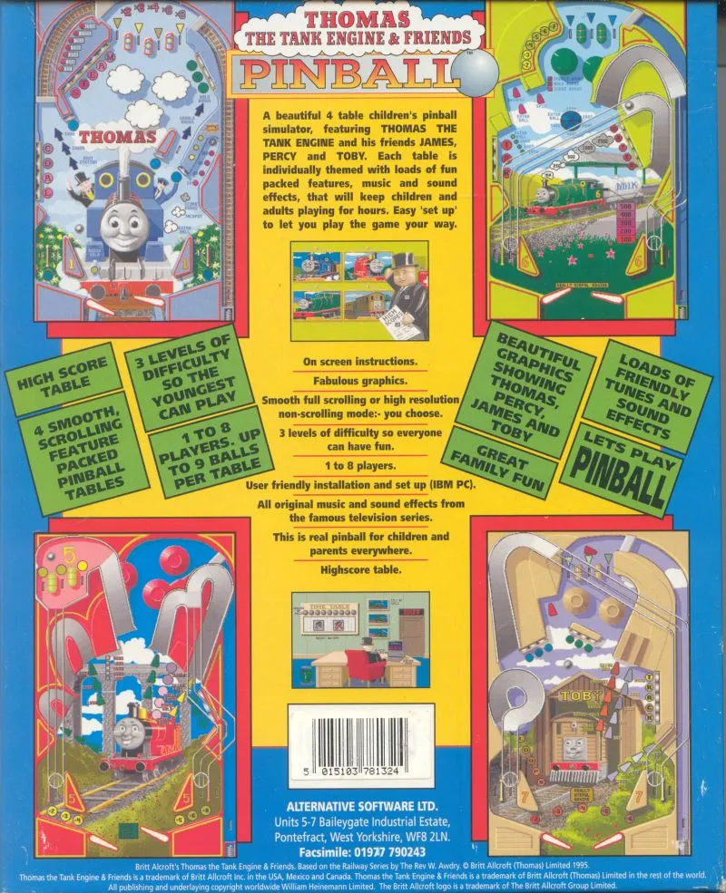 Thomas the Tank Engine & Friends Pinball box back