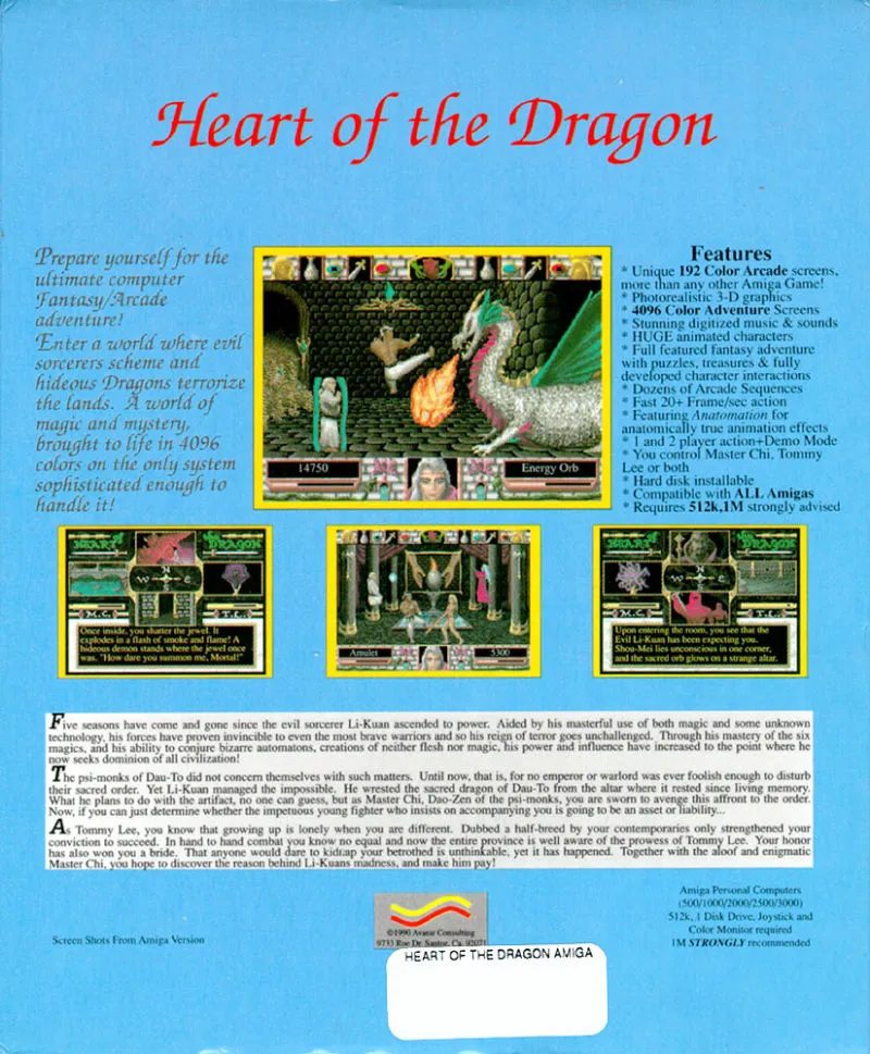 Heart of the Dragon box back