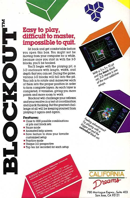 Block Out box back