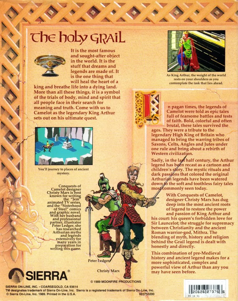 Conquests of Camelot: The Search for the Grail box back