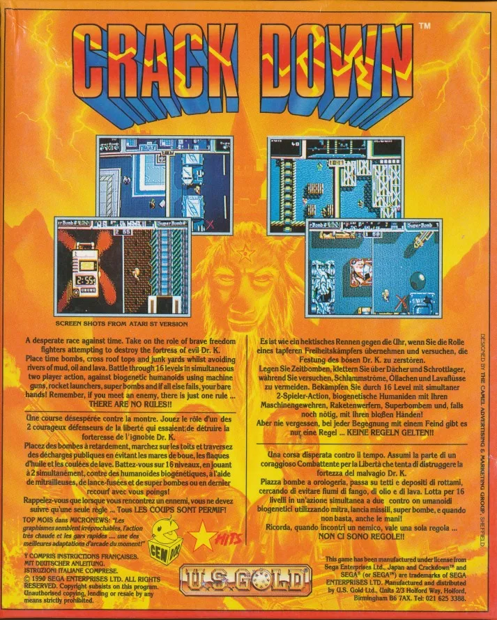 Crack Down box back