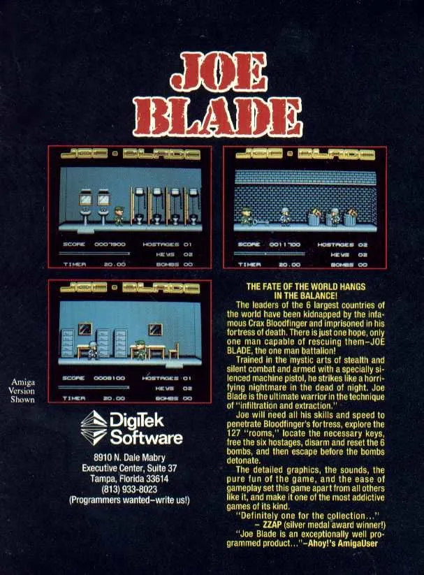 Joe Blade box back