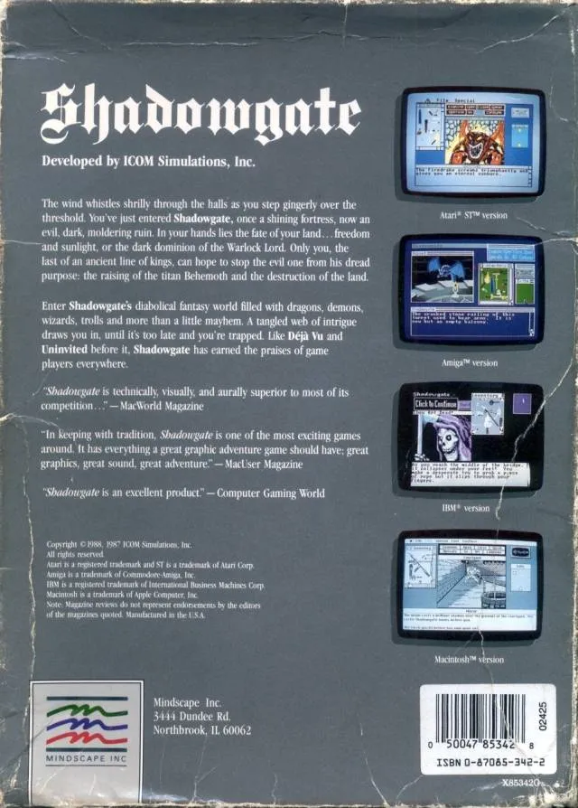 Shadowgate box back