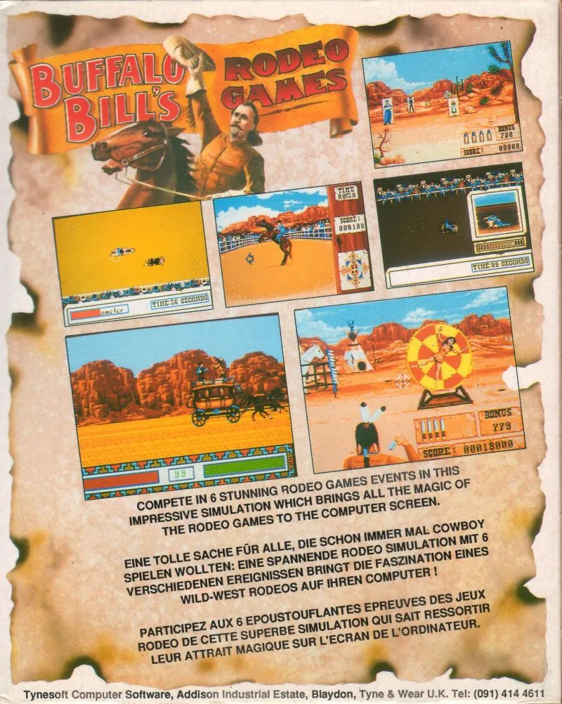 Buffalo Bill's Rodeo Games box back