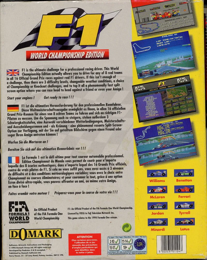 F1: World Championship Edition box back