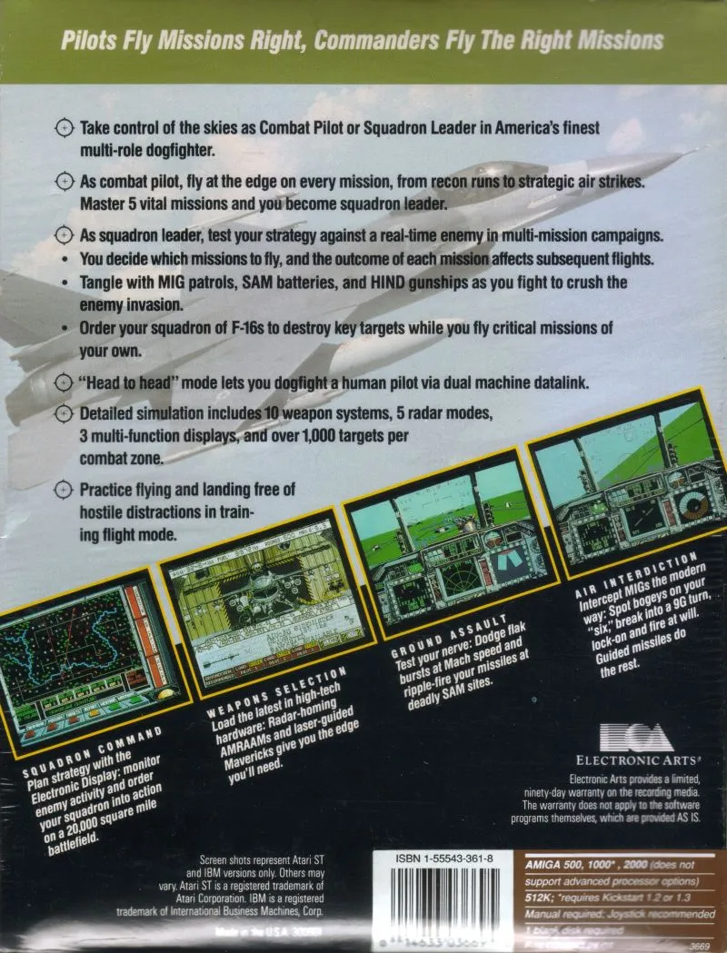 F-16 Combat Pilot box back