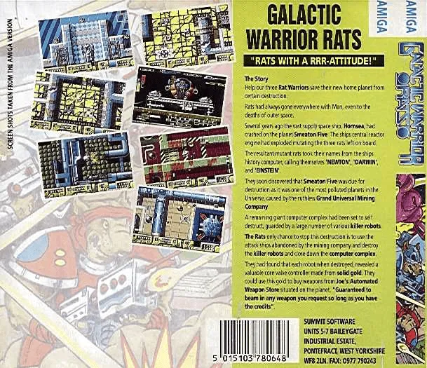Galactic Warrior Rats box back