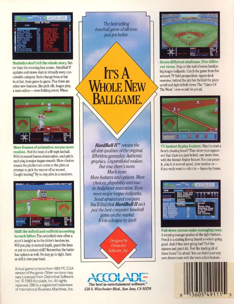 HardBall II box back