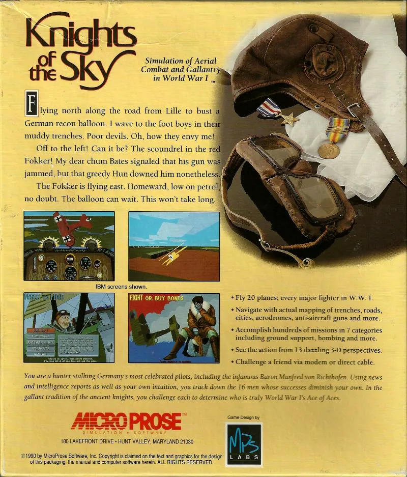 Knights of the Sky box back