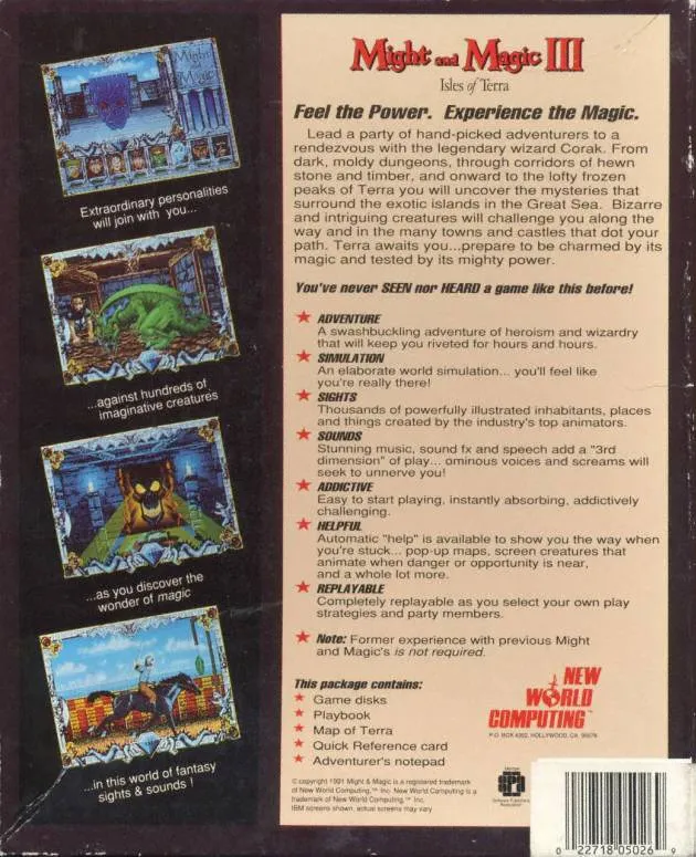 Might and Magic III: Isles of Terra box back