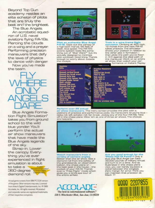 Blue Angels: Formation Flight Simulation box back