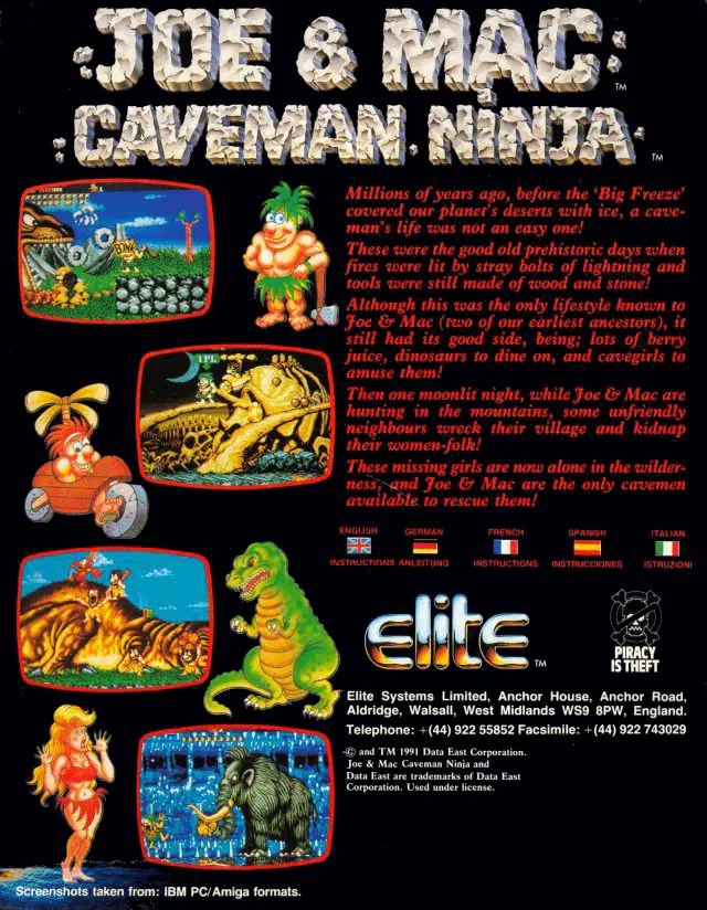 Joe & Mac: Caveman Ninja box back