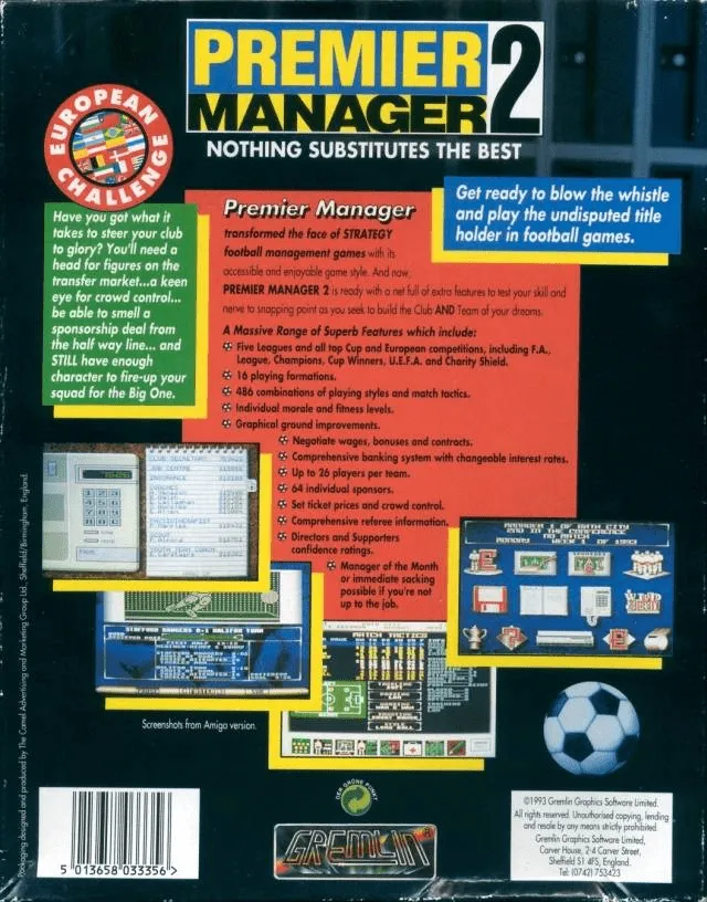Premier Manager 2: The New Season box back