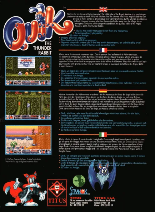 Quik: The Thunder Rabbit box back