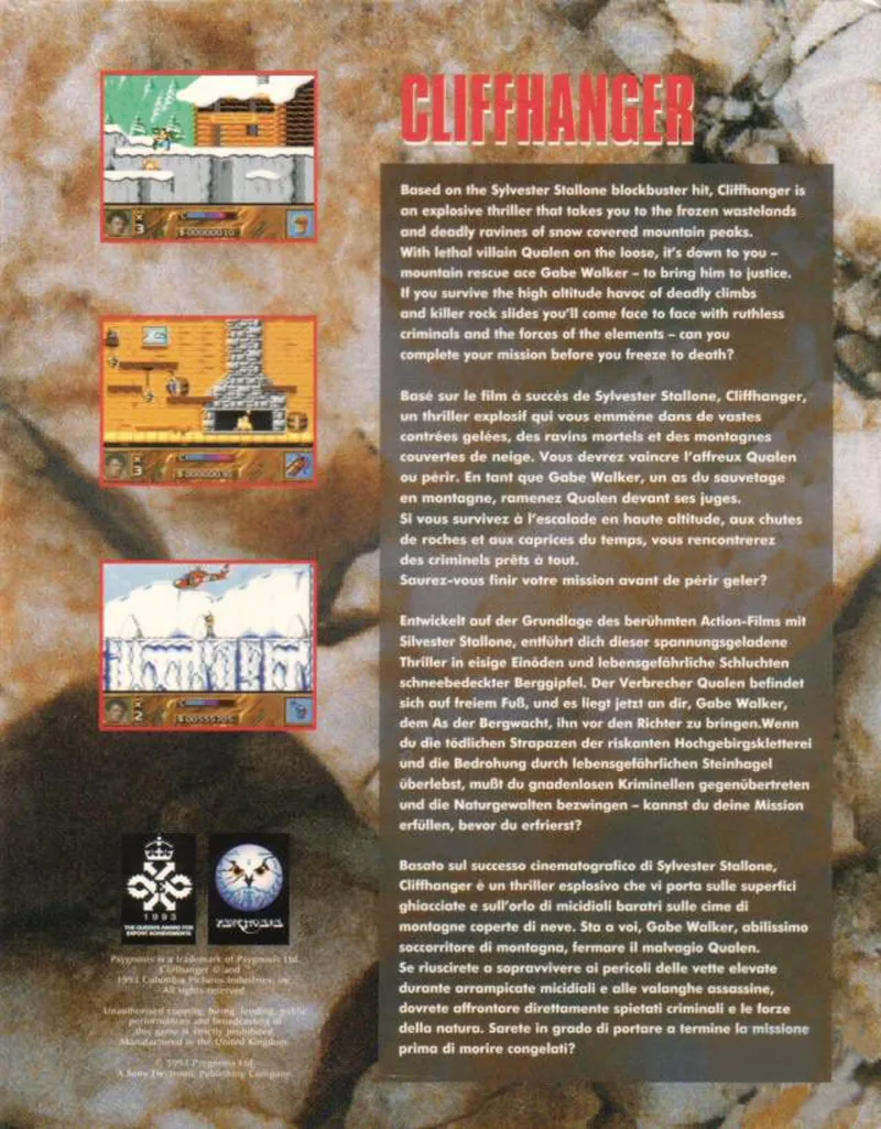 Cliffhanger box back