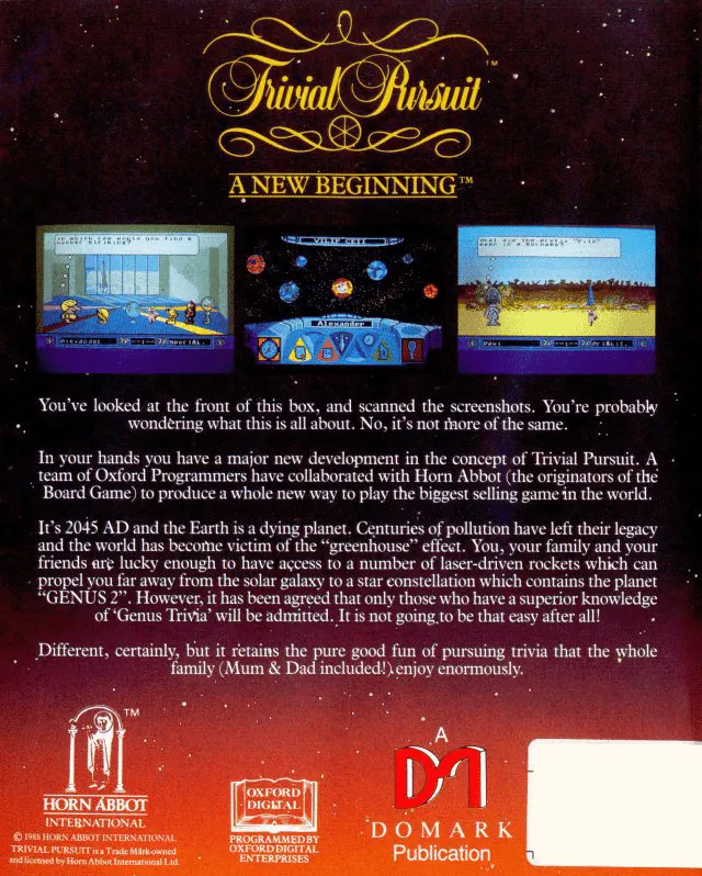 Trivial Pursuit: A New Beginning box back