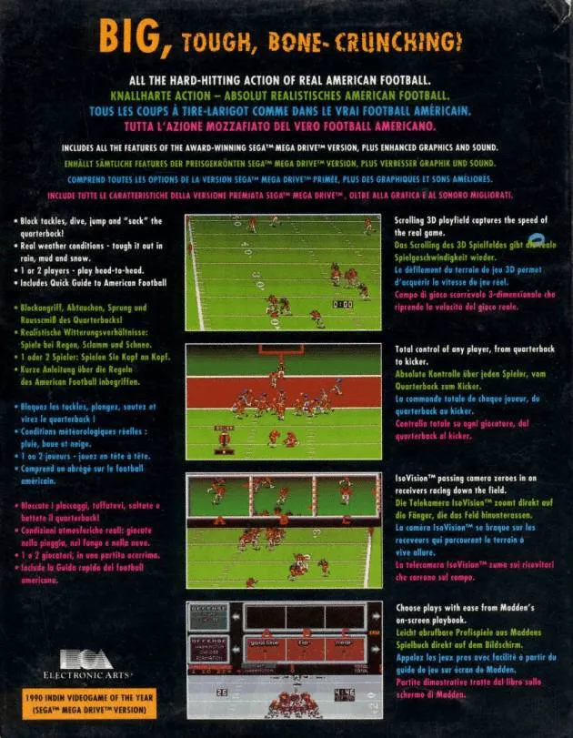 John Madden Football box back