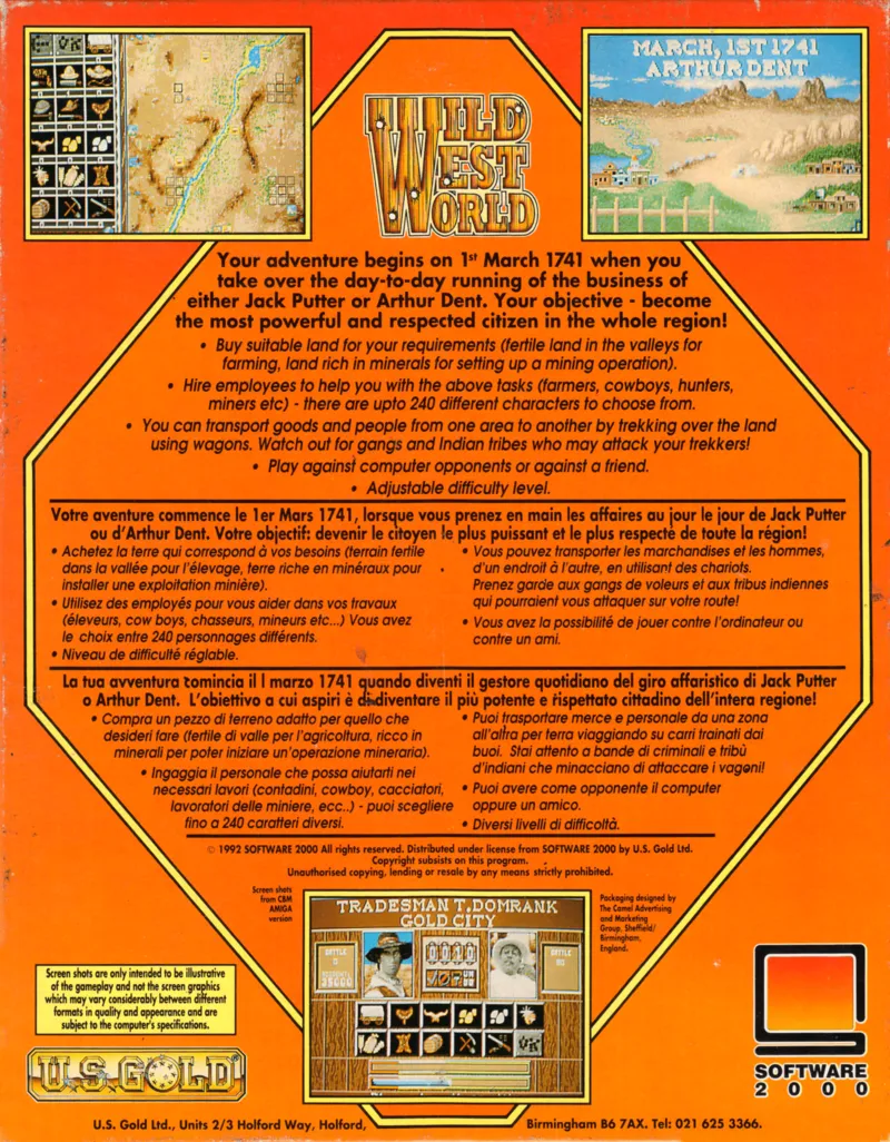 Wild West World box back