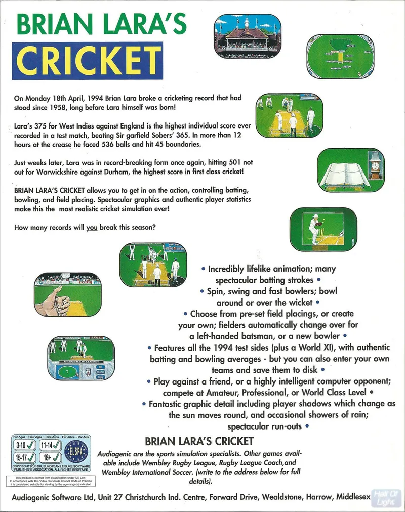 Brian Lara's Cricket box back