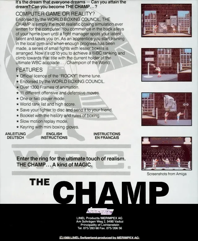 The Champ box back