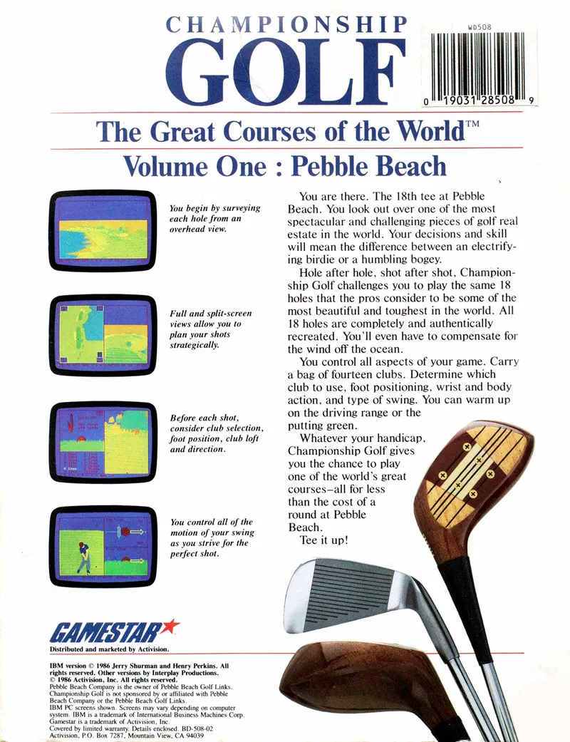 Championship Golf box back