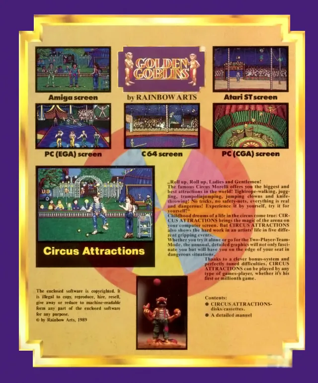 Circus Attractions box back