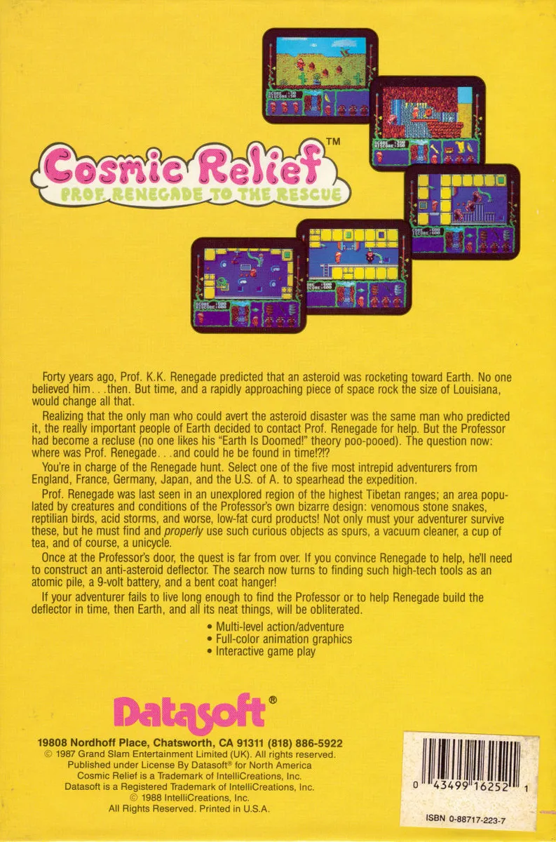 Cosmic Relief: Prof. Renegade to the Rescue box back