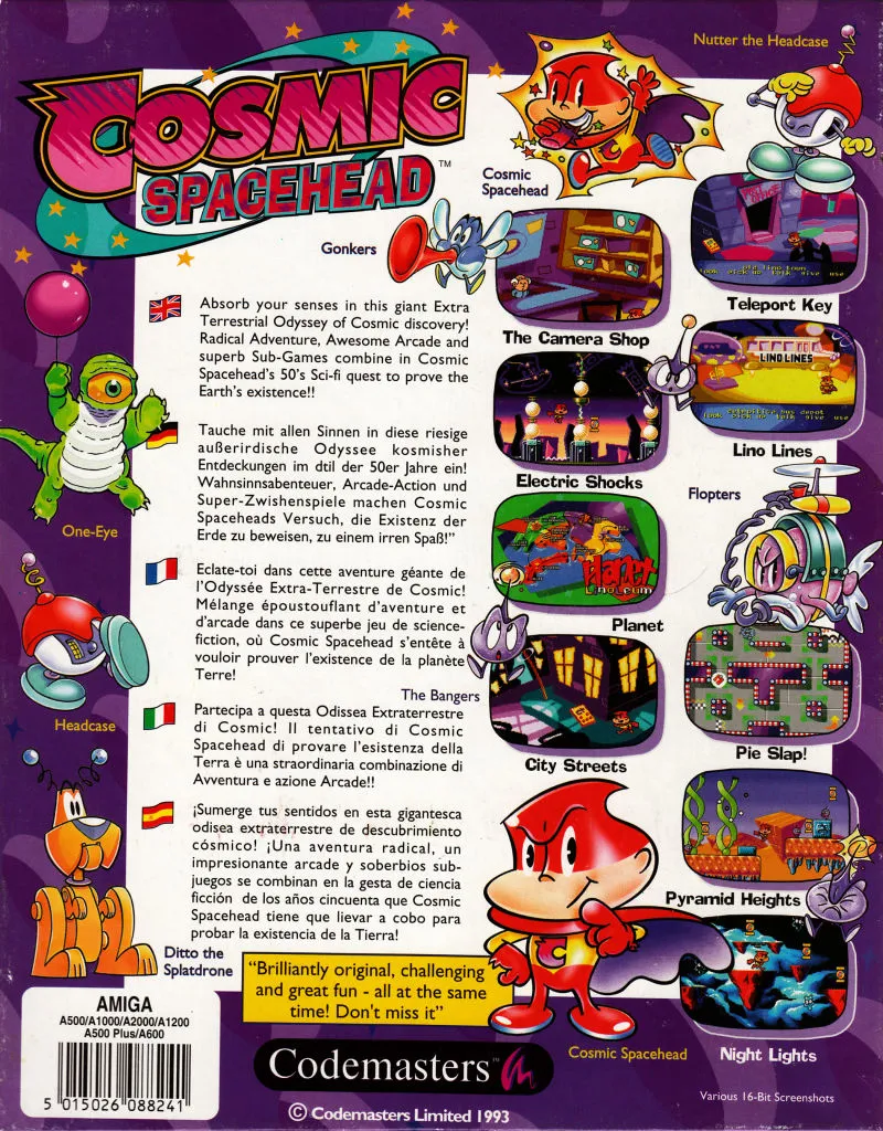 Cosmic Spacehead box back