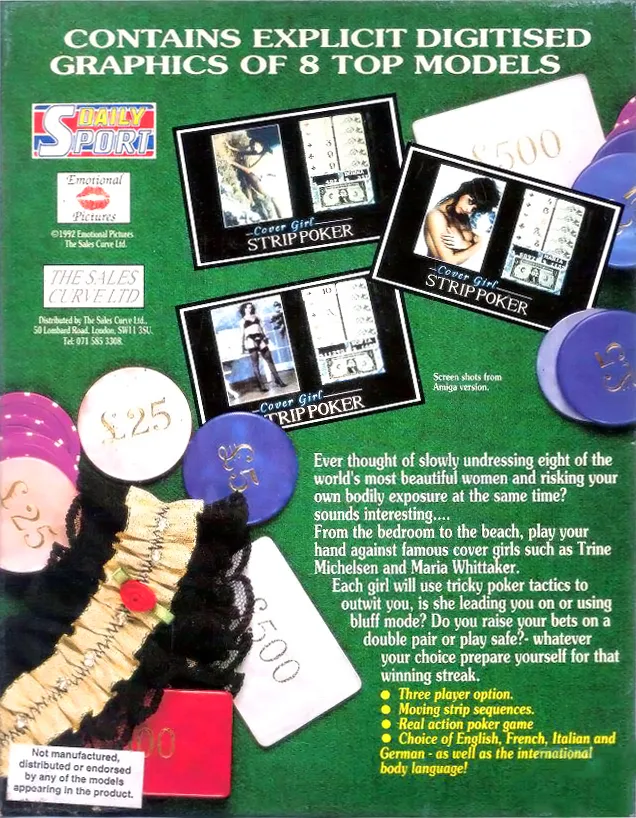 Cover Girl Strip Poker box back
