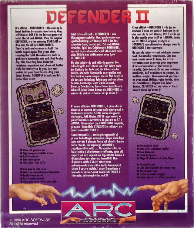 Defender II box back