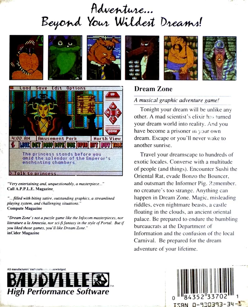 Dream Zone box back