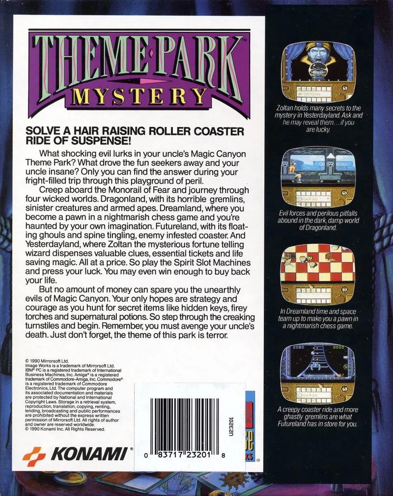Theme Park Mystery box back