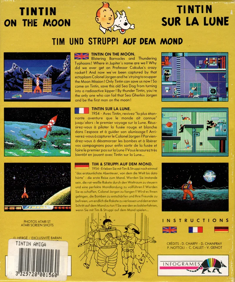 Tintin on the Moon box back