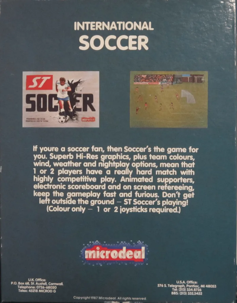 International Soccer box back