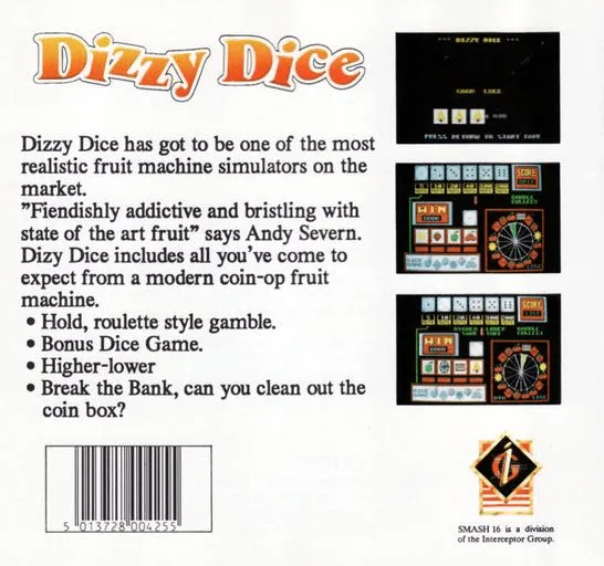 Dizzy Dice box back