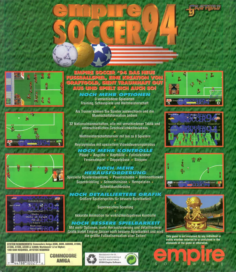 Empire Soccer 94 box back