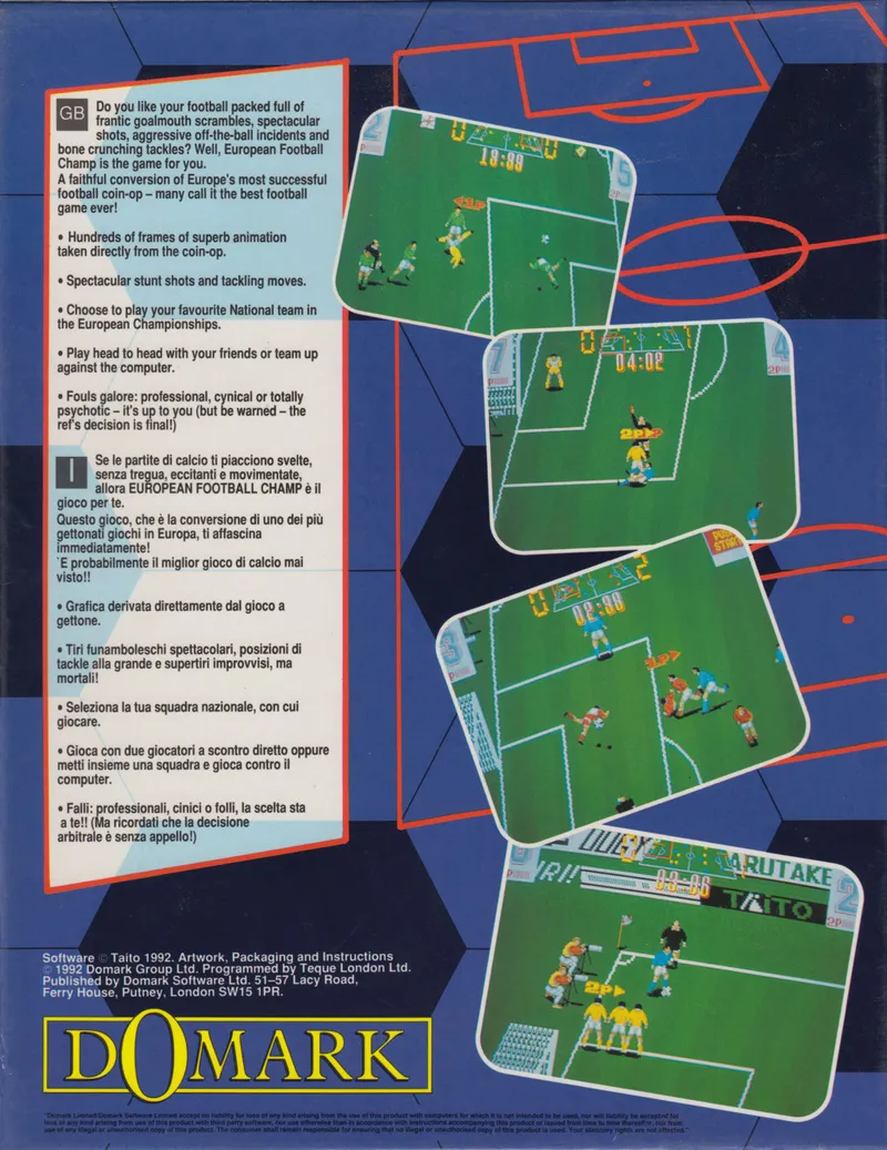 European Football Champ box back