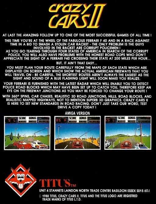 Crazy Cars 2 box back