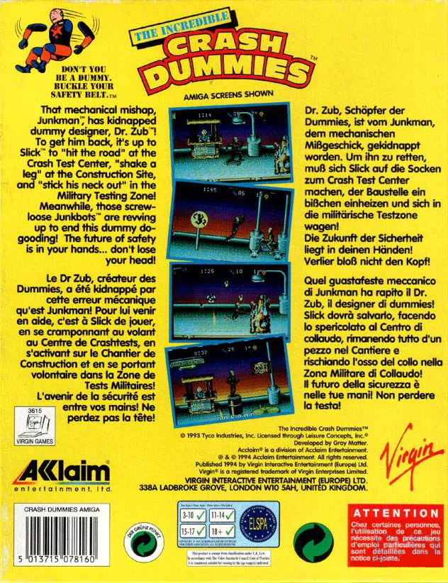 The Incredible Crash Dummies box back