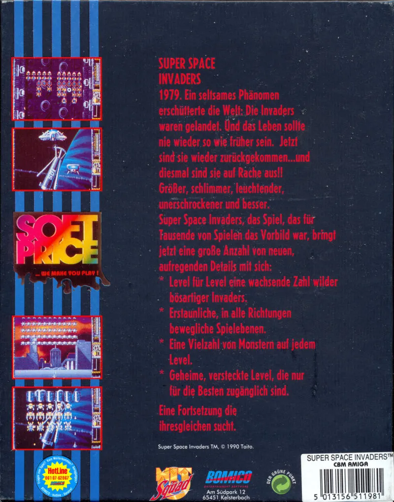 Super Space Invaders box back