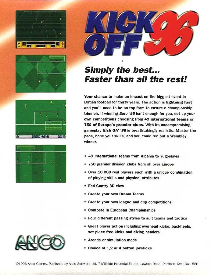 Kick Off 96 box back