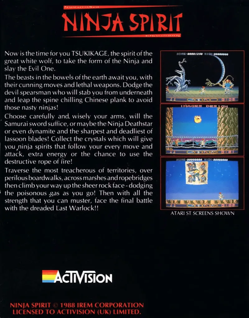 Ninja Spirit box back